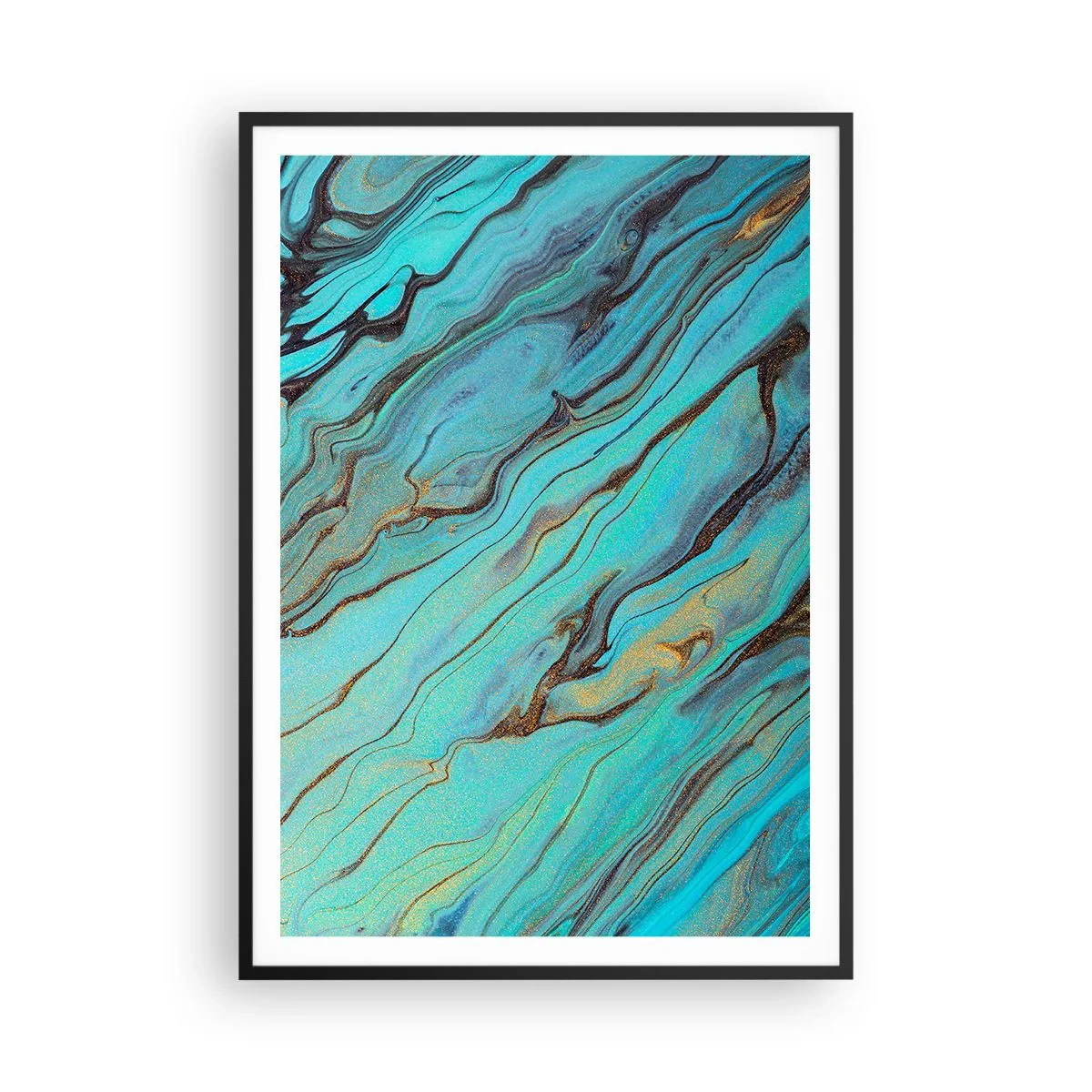 Poster in black frame - Turquoise Tide - 70x100 cm