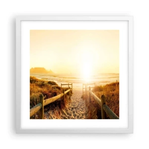 Poster in white frmae - Through the Dune, Towards the Sun - 40x40 cm
