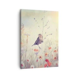 Canvas picture - Bird Portrait with a Meadow in the Background - 50x70 cm