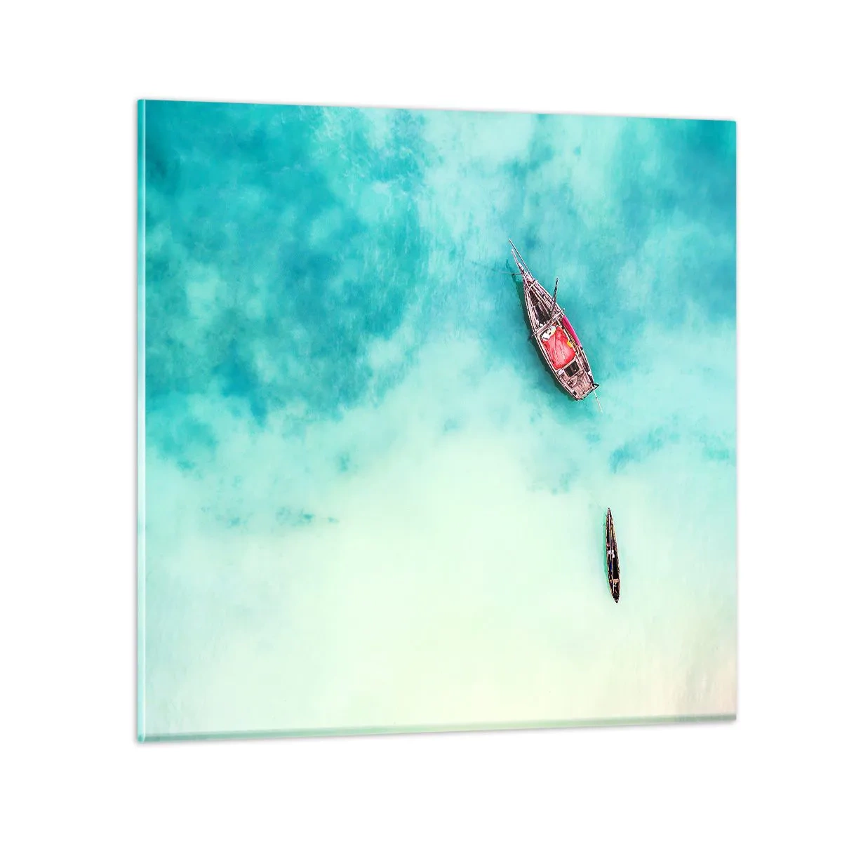 Glass picture - On the Beaches of Zanzibar, When the Tide Is High - 30x30 cm