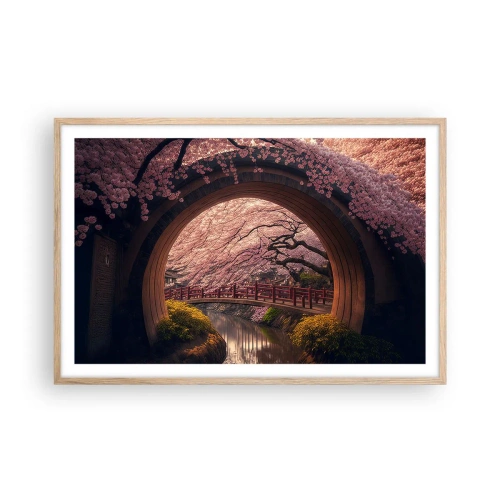 Poster in light oak frame - Japanese Spring - 91x61 cm