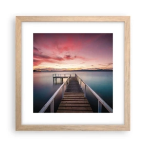 Poster in light oak frame - Mild Flame of an Evening - 30x30 cm
