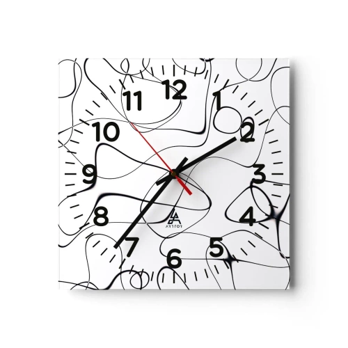 Wall clock - Clock on glass - Life Paths, Trails of Fortune - 40x40 cm