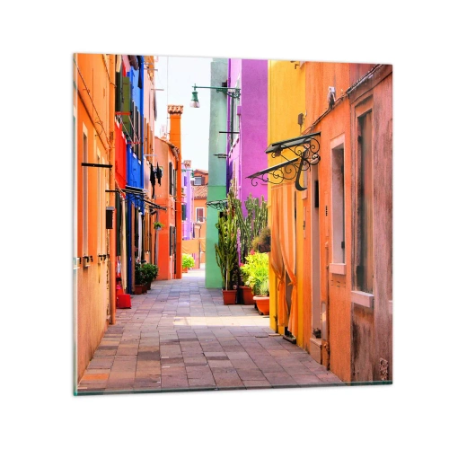 Glass picture - Rainbow Alley - 60x60 cm