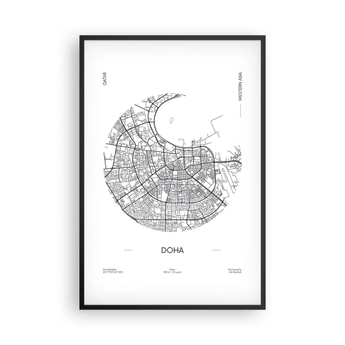 Poster in black frame - Anatomy of Doha - 61x91 cm