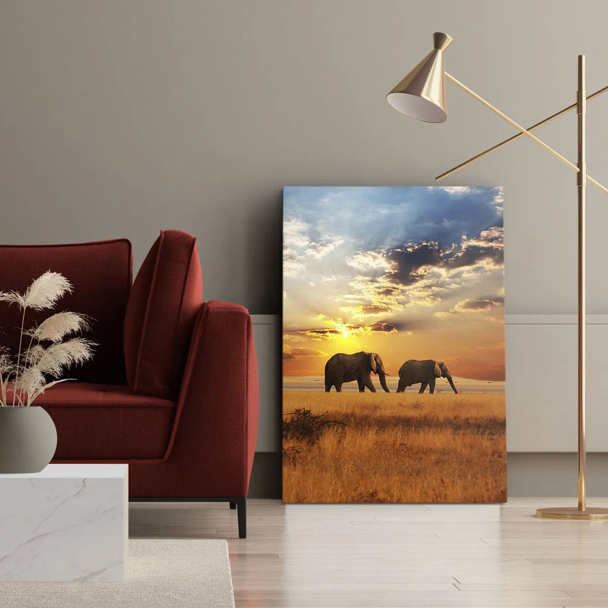 Canvas picture - Family Walk - 70x100 cm