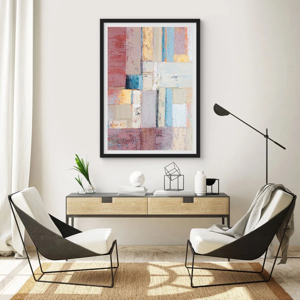 Poster in black frame - Calm of Geometry - 70x100 cm