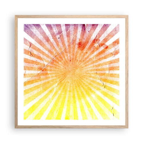 Poster in light oak frame - Sunrises and Sunsets - 60x60 cm