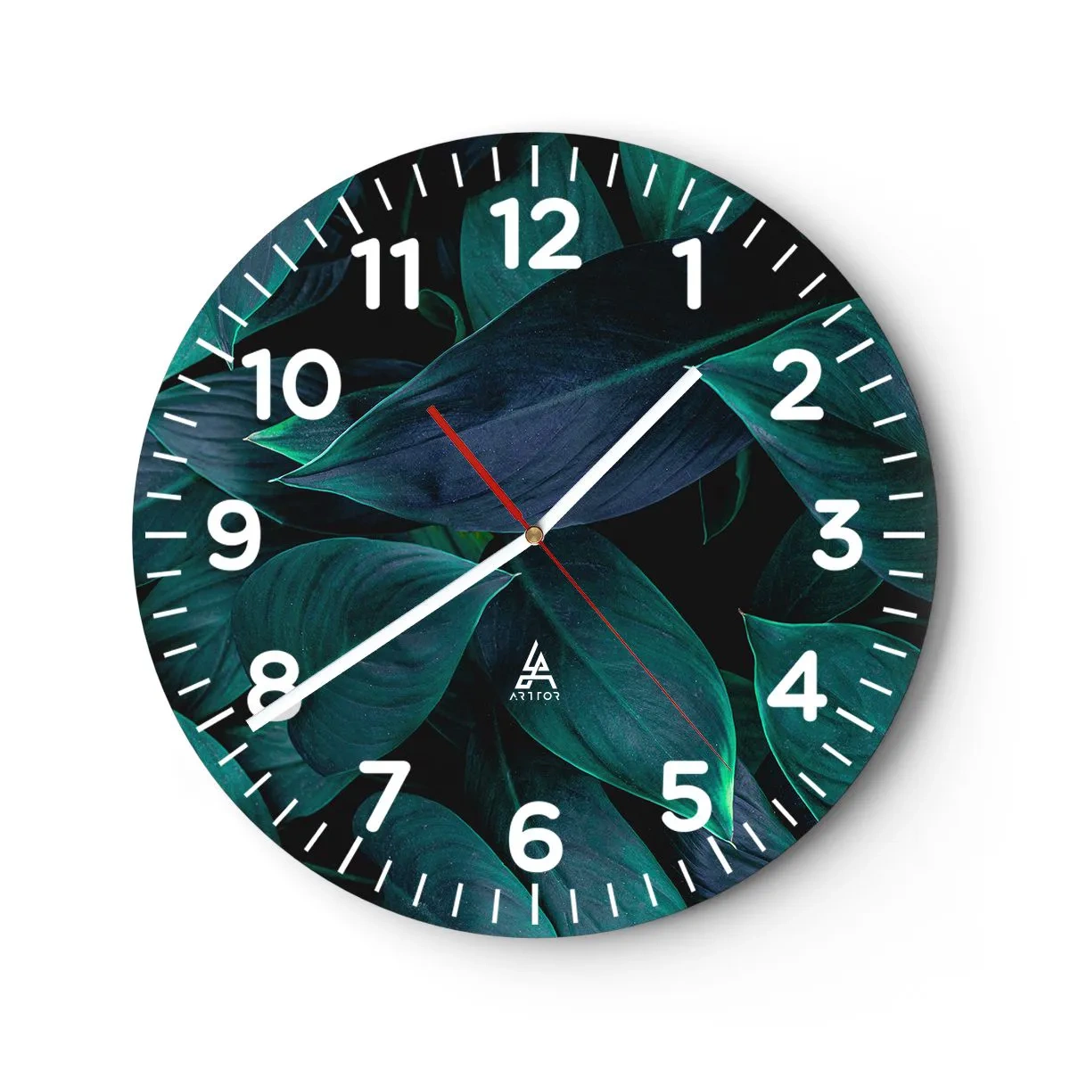 Wall clock - Clock on glass - The Green Itself - 40x40 cm