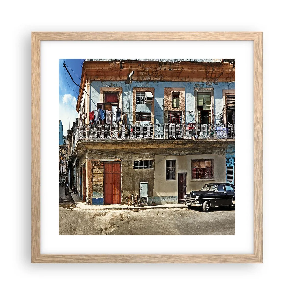 Poster in light oak frame - Havana Style - 40x40 cm