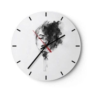 Wall clock - Clock on glass - What Does a Girl Dream about? - 40x40 cm