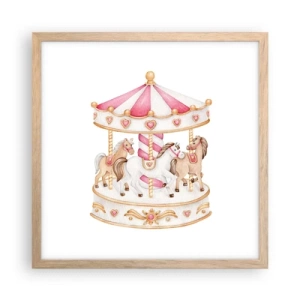 Poster in light oak frame - Sweet World of Childhood - 40x40 cm
