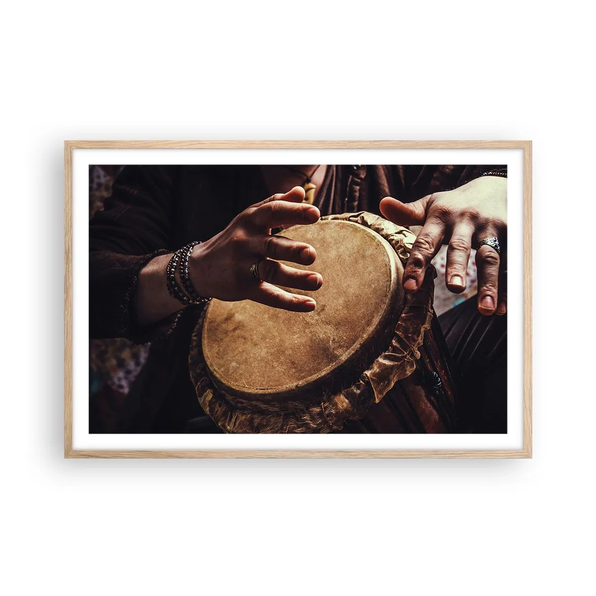 Poster in light oak frame - In the Rhythm of the Heart - 91x61 cm