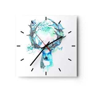Wall clock - Clock on glass - Power and Gentleness of Nature - 40x40 cm