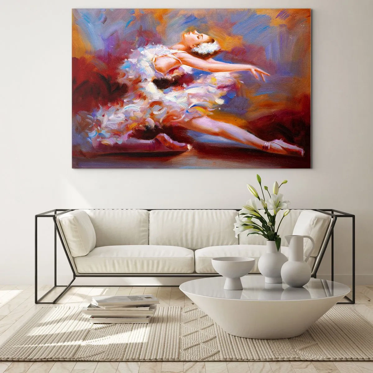 Glass picture - Swan Gracefulness - 100x70 cm
