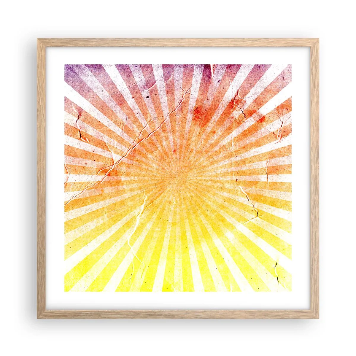 Poster in light oak frame - Sunrises and Sunsets - 50x50 cm