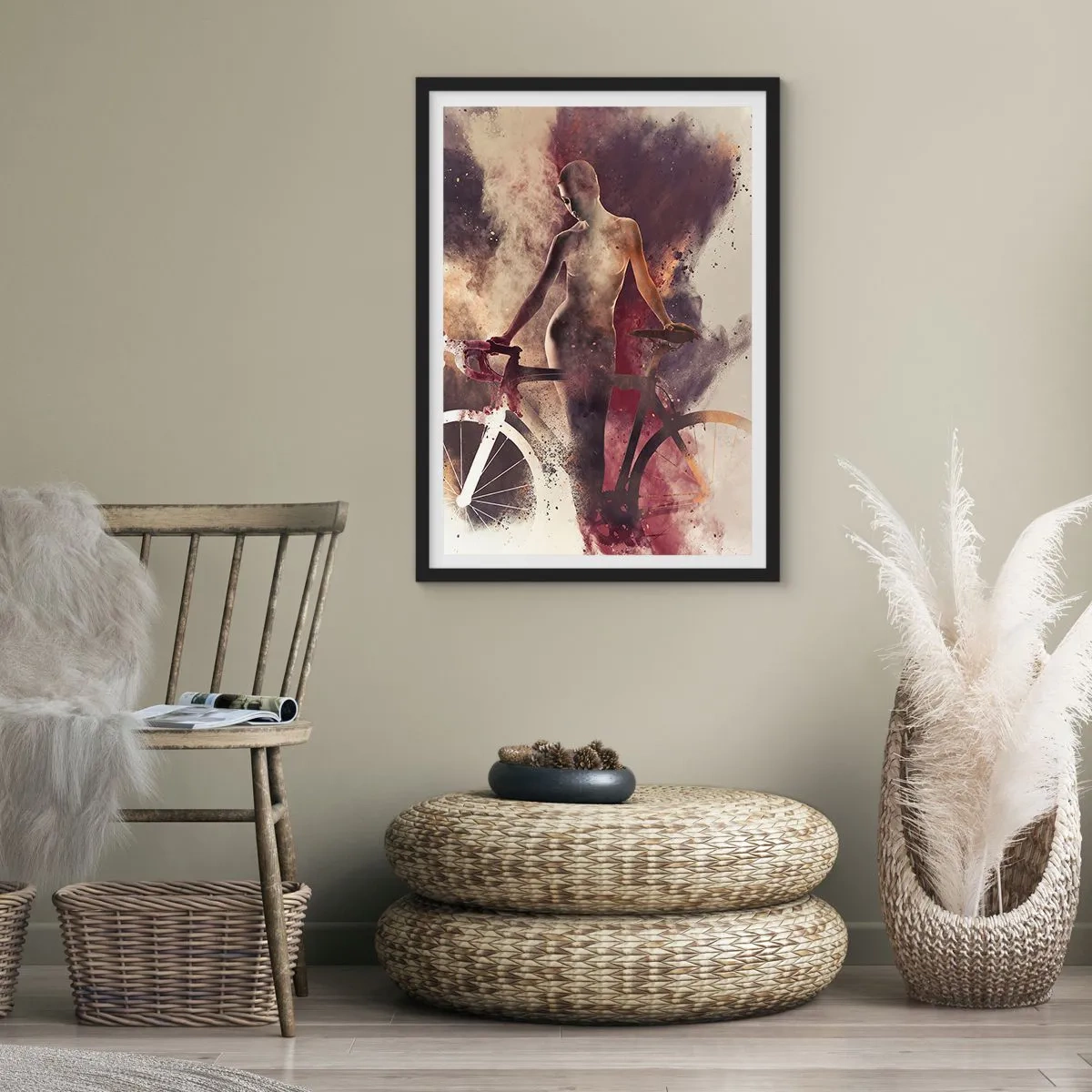 Poster in black frame - Marble Sculpted Biker's Soul - 30x40 cm