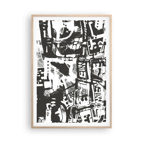 Poster in light oak frame - Order or Chaos? - 70x100 cm