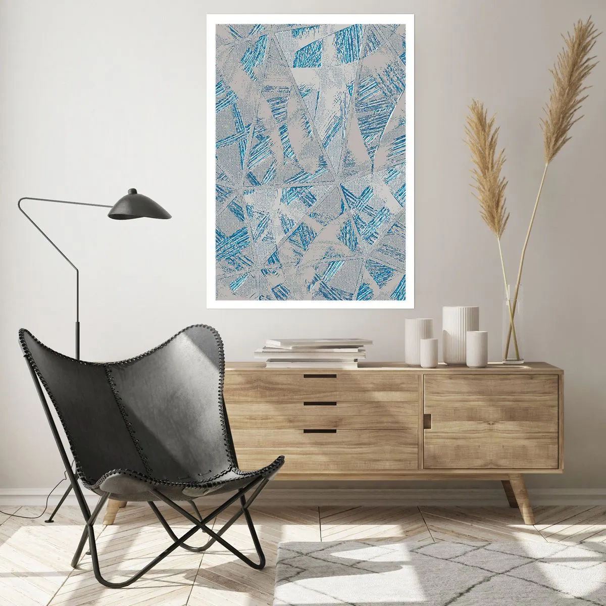 Poster - In Blue and Grey Maze - 30x40 cm