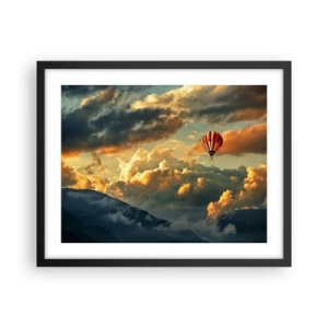 Poster in black frame - I Like Flying - 50x40 cm