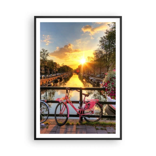 Poster in black frame - Spring Morning in Amsterdam - 70x100 cm