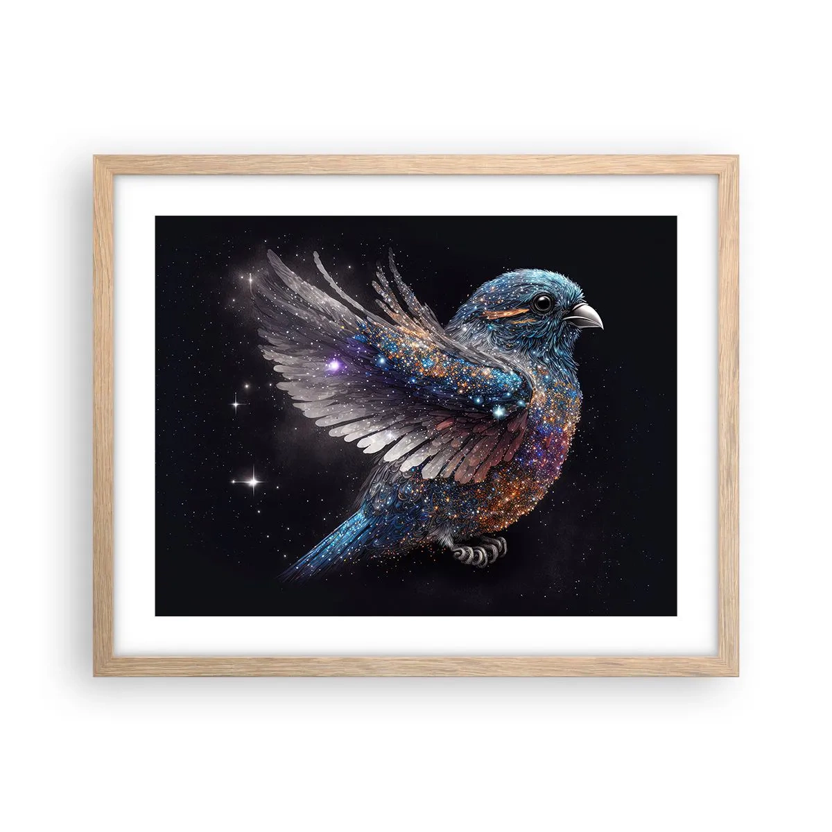 Poster in light oak frame - Diamond Sparrow - 50x40 cm