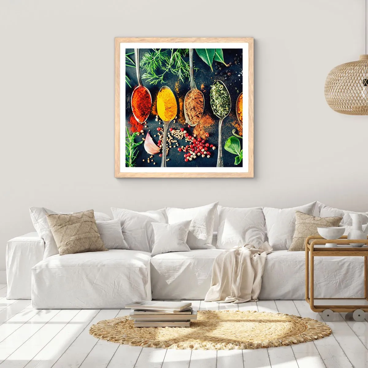 Poster in light oak frame - Culinary Magic - 40x40 cm