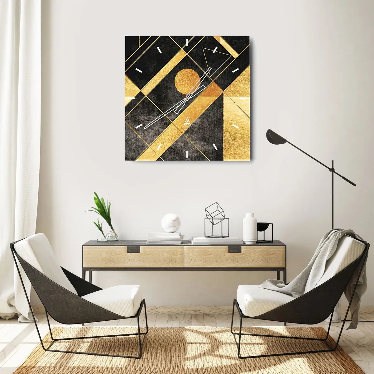 Wall clock - Clock on glass - Sun of the Desert - 40x40 cm