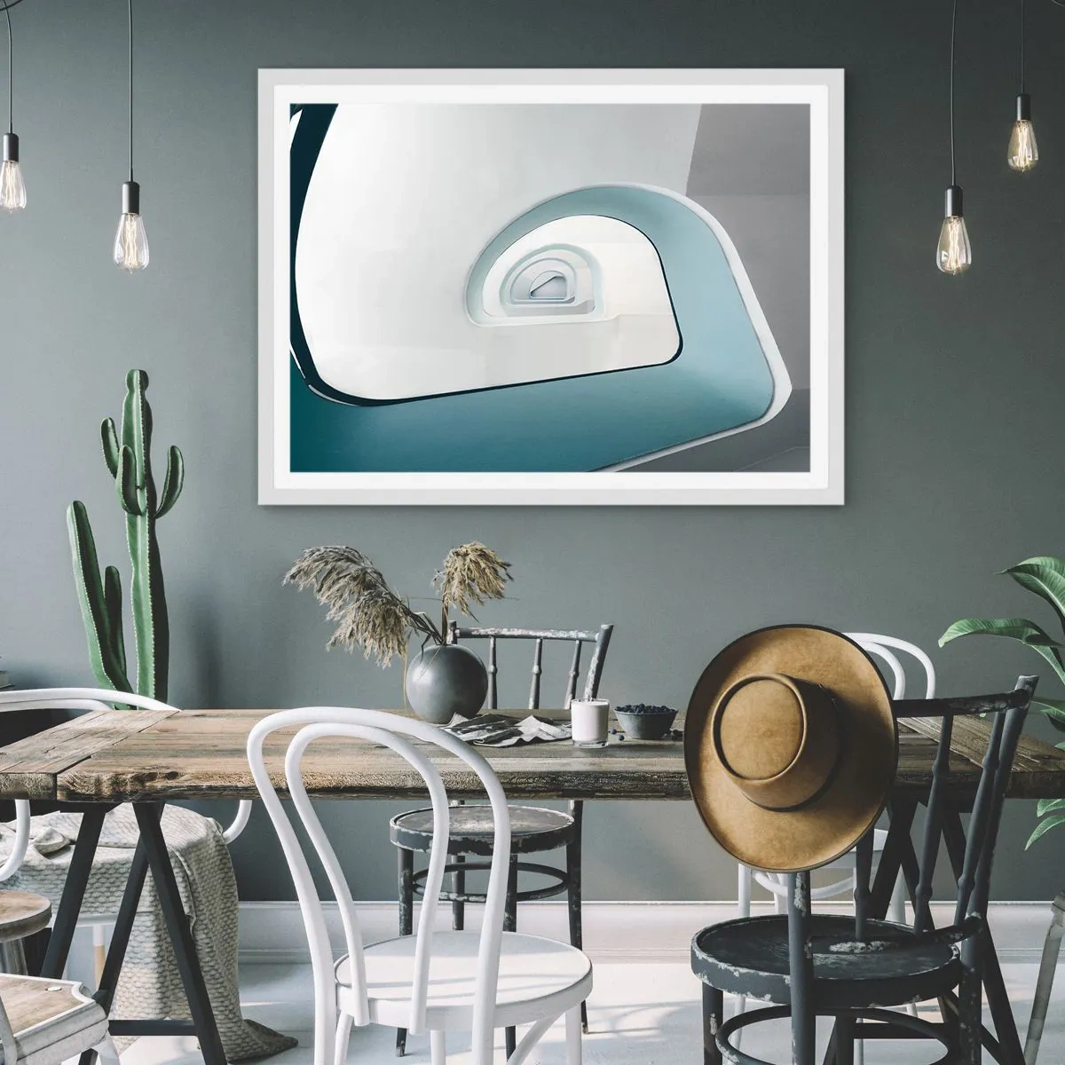 Poster in white frmae - To the Bottom of Blue - 100x70 cm