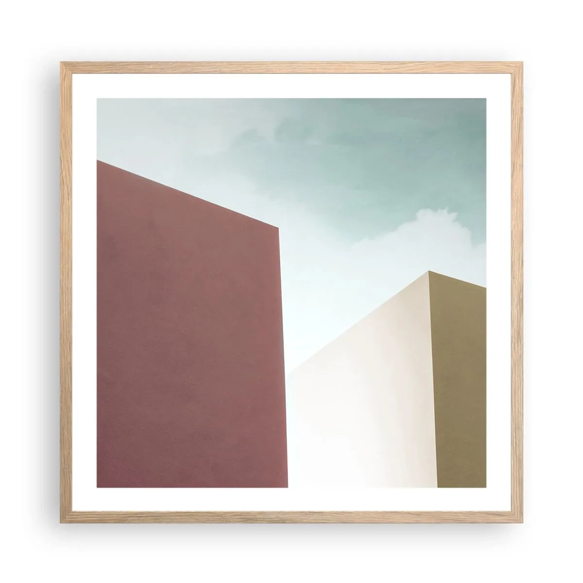 Poster in light oak frame - Geometry of a Sunny summer - 60x60 cm