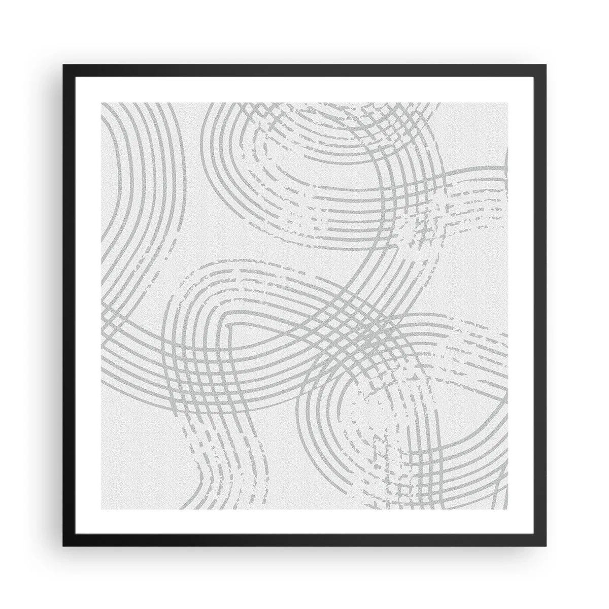 Poster in black frame - No Straight Line - 60x60 cm