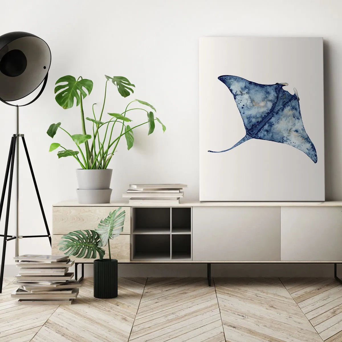 Canvas picture - Life In Blue - 65x120 cm