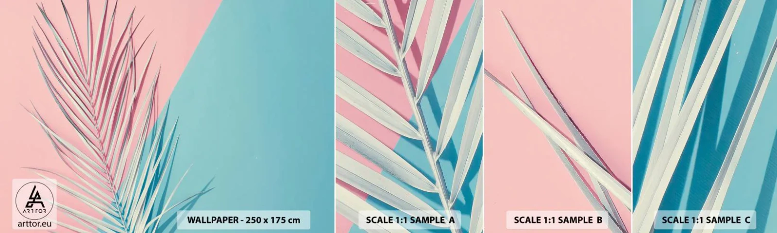 Photo Wallpaper Sample Standard Eco - Tropical impression - Palm Leaf, Abstraction, Graphics - 100x30 cm