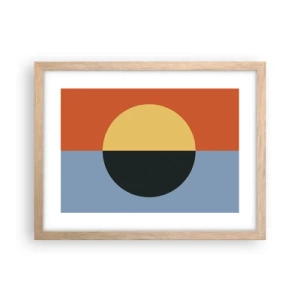 Poster in light oak frame - Composition of Warm and Cool - 40x30 cm