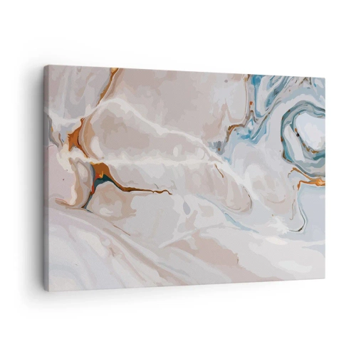 Canvas picture - Abstract pattern in shades of white and blue - 70x50cm - Blue Meanders under White - Modern wall decoration for the living room and bedroom ARTTOR