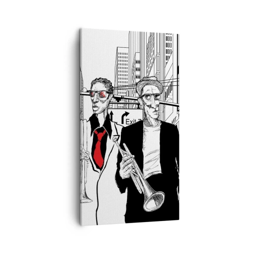 Canvas picture - City Rhapsody in Black and Red - 45x80 cm