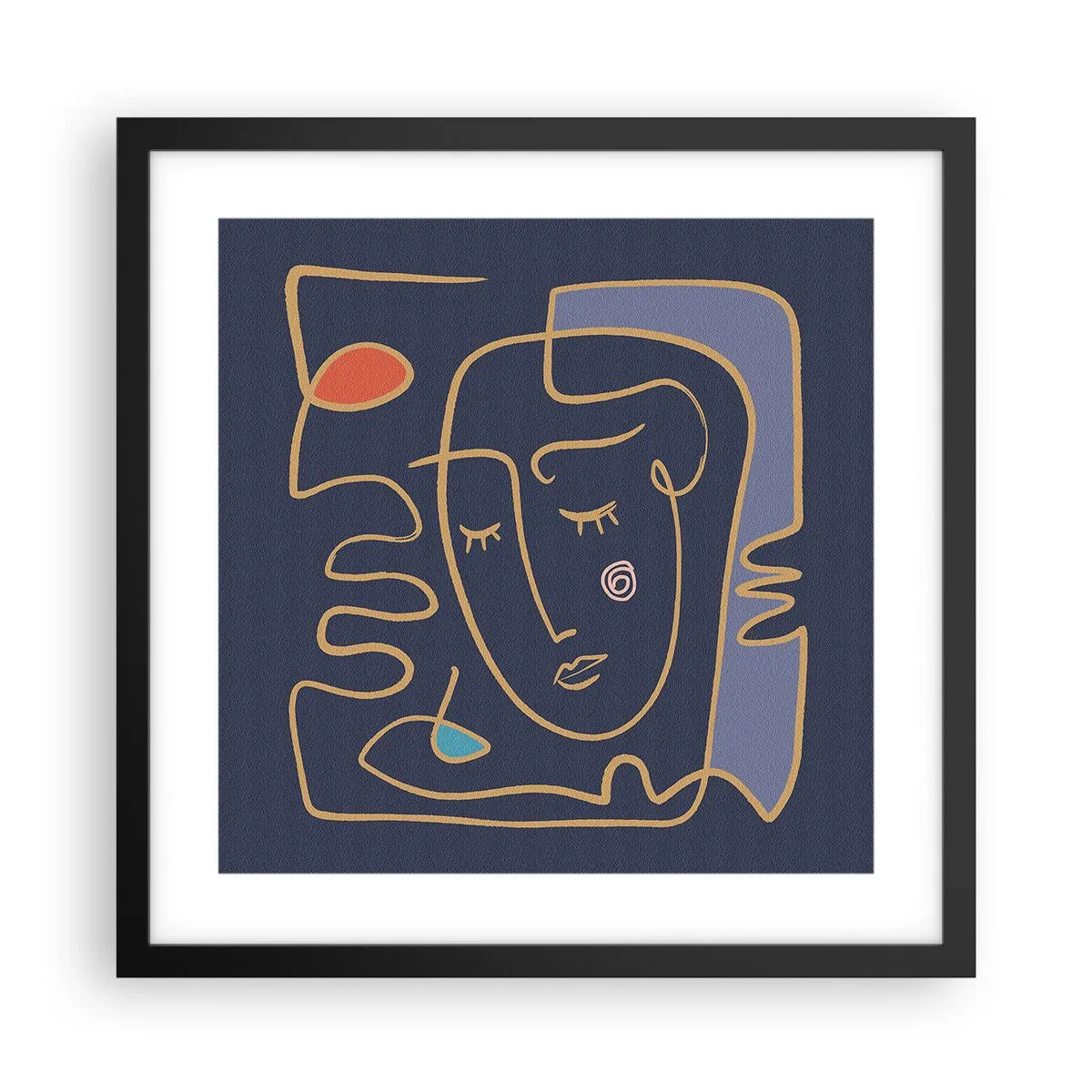Poster in black frame - Deeply In Thoughts - 40x40 cm