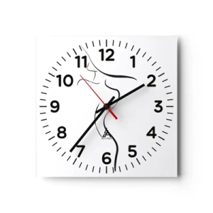 Wall clock - Clock on glass - Elusive Like a Wave - 40x40 cm