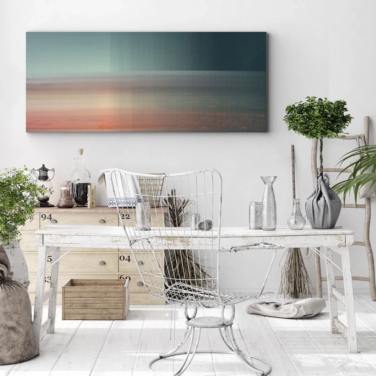 Canvas picture - Abstract: Light Waves - 120x50 cm