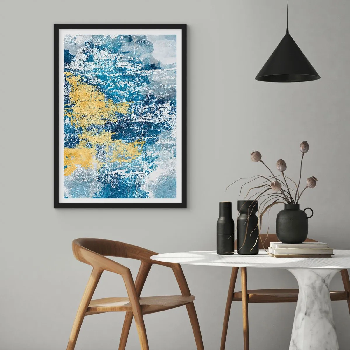 Poster in black frame - Abstract Full of Optimism - 70x100 cm