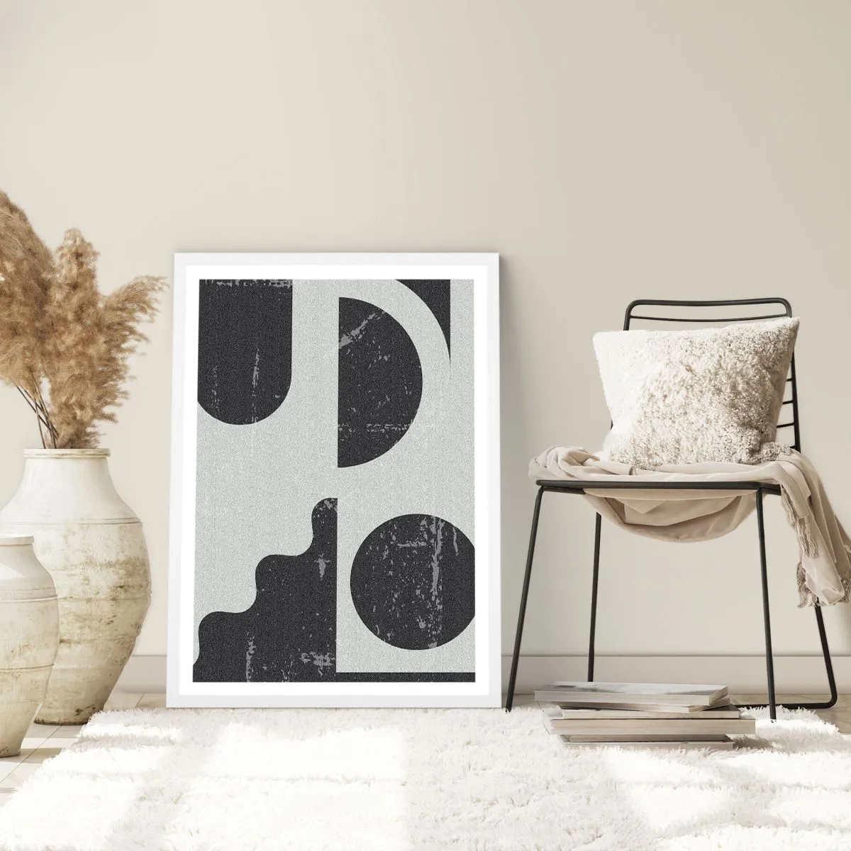Poster in white frmae - Composition Above and Under - 50x70 cm
