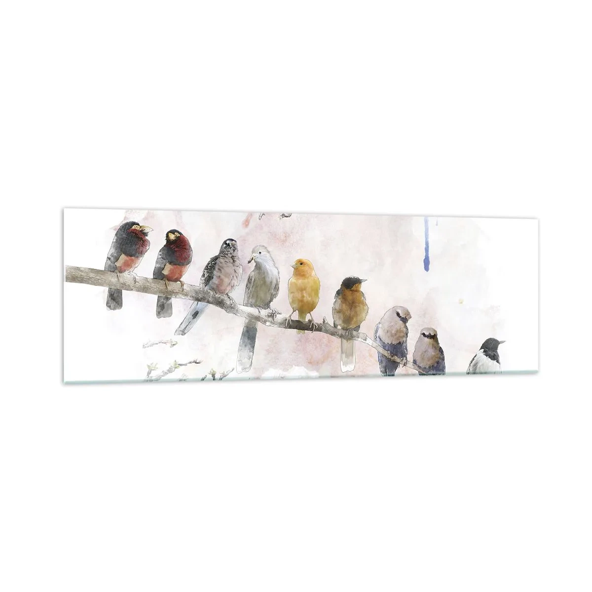 Glass picture - Winged Encounter - 160x50 cm