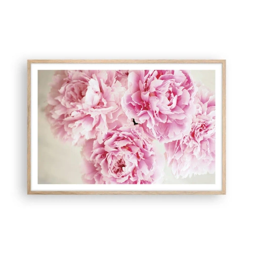 Poster in light oak frame - In Pink  Splendour - 91x61 cm