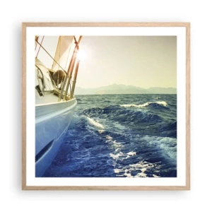 Poster in light oak frame - In Search of Adventure - 60x60 cm