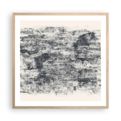 Poster in light oak frame - Foggy Composition - 60x60 cm