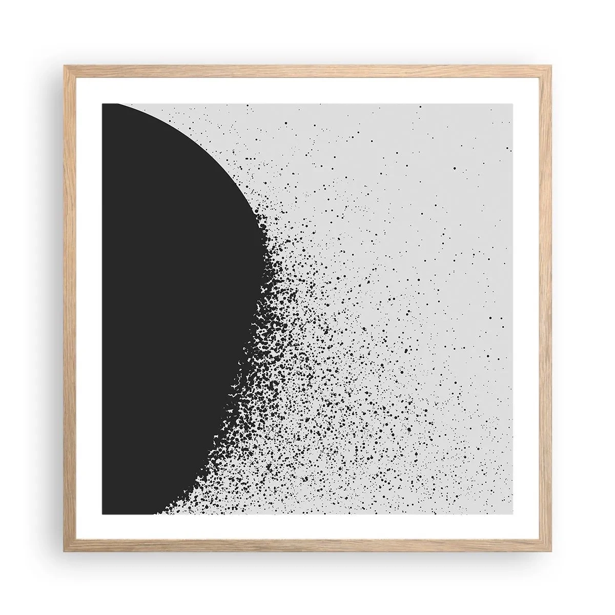 Poster in light oak frame - Movement of Particles - 60x60 cm