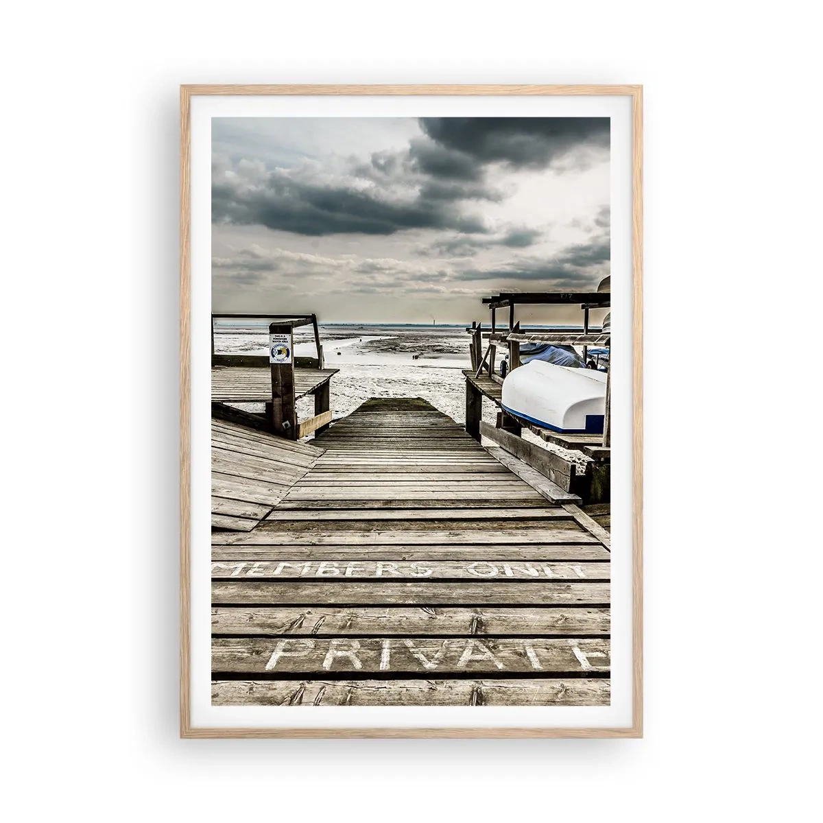 Poster in light oak frame - Northern Beach - 70x100 cm