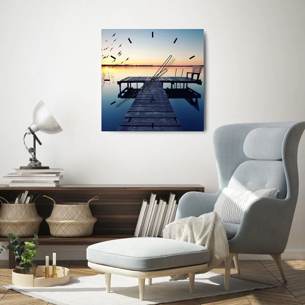 Wall clock - Clock on glass - It Was a Good Day - 40x40 cm