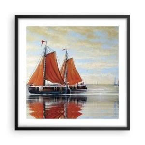 Poster in black frame - Ahoy, Sailor, Sail… - 50x50 cm