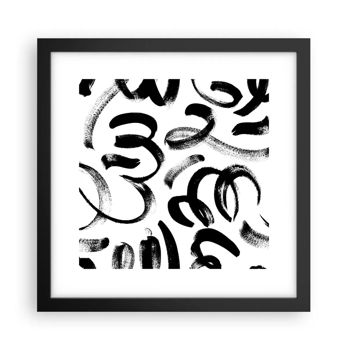 Poster in black frame - Black on White - 30x30 cm